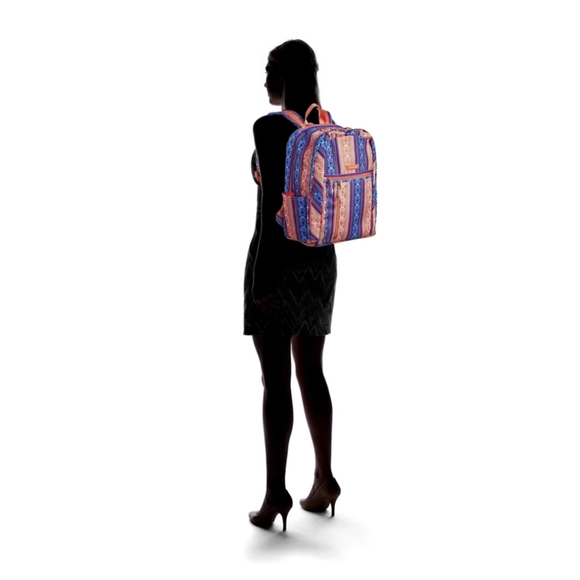 Vera Bradley Striped Red and Blue Backpack